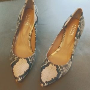 Snakeskin pumps pointy toe.